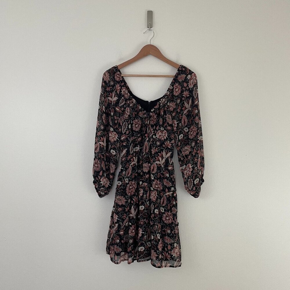Madewell Amalia Long Sleeve Tiered Mini Dress in Pampas Blooms Size 6